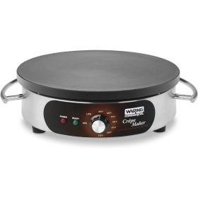 Commercial WSC160X 16" Electric Crepe Maker, Cast Iron Cooking Surface, Stainless Steel Base, Includes Batter Spreader