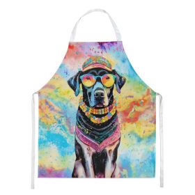 Black Labrador Hippie Dawg Apron Cooking Kitchen Server Baking Crafts Gardening for Adult Women Men, Unisex, Large, Multicolor