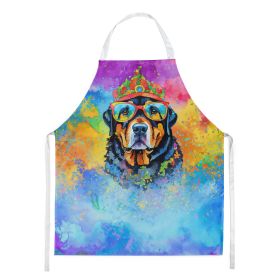 Rottweiler Hippie Dawg Apron Cooking Kitchen Server Baking Crafts Gardening for Adult Women Men, Unisex, Large, Multicolor