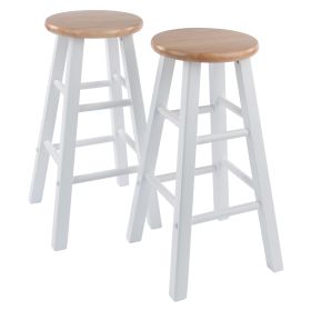 Element Counter Stools; 2-Pc Set; Natural & White