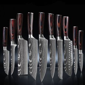 6 Piece Set 8 Piece Set 10 Piece Set Knife Chef's Knife Chef's Knife Kitchen Knife Cooking (Option: 4 Piece Green)