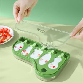 Popsicle Molds With Sticks 4-Cavity Ice  Molds Cute Baby Popsicle Molds Easy Release & Clean Ice Cream Mold Reusable BPA Ice Cream Mold For DIY Popsic (Option: 4 Piece Green)