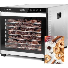 COSORI Food Dehydrator for Jerky, 176Â°F Temperature Control, 5 Stainless Steel Trays Dryer Machine, 4 Presets,8H Timer,for meat (Color: Silver-Black)