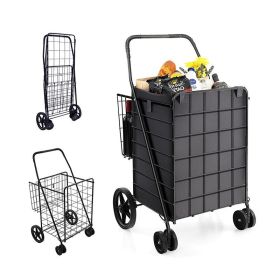 Folding Grocery Cart with Waterproof Liner (Type: Kitchen Tools, Color: Black)