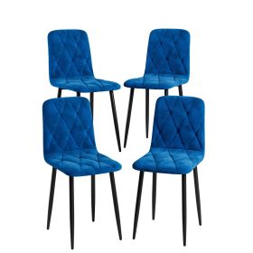 Dining Chairs Set of 4, Modern Kitchen Dining Room Chairs, Velvet Dining Chair Upholstered Cushion Seat and Sturdy Metal Legs (Color: as Pic)